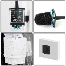 image-Detachable Toilet Brush Wall Mounted Wc No Dead Ends Cleaning Tools Corner Cleaner Storage Holder Home Bathroom Accessories Sets