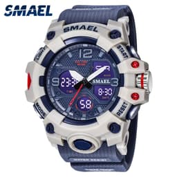 image-Sport Watch Military Watch For Men Alarm Clock Stopwatch LED Digital Back Light Dual Time Display 8008 Men's Watches Waterproof
