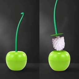 image-Red Toilet brush toilet holder bathroom accessories Creative Lovely Cherry Shape Lavatory Brush Toilet Brush Holder Set