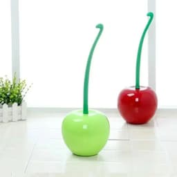 image-Red Toilet brush toilet holder bathroom accessories Creative Lovely Cherry Shape Lavatory Brush Toilet Brush Holder Set