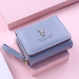 image-Luxury Brand Women's Small Wallet Female Card Holder Short Wallets with Coin Purse for Woman Ladies PU Leather Hasp Mini Clutch