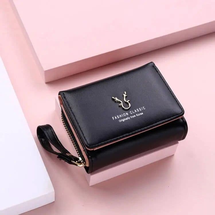 image-Luxury Brand Women's Small Wallet Female Card Holder Short Wallets with Coin Purse for Woman Ladies PU Leather Hasp Mini Clutch
