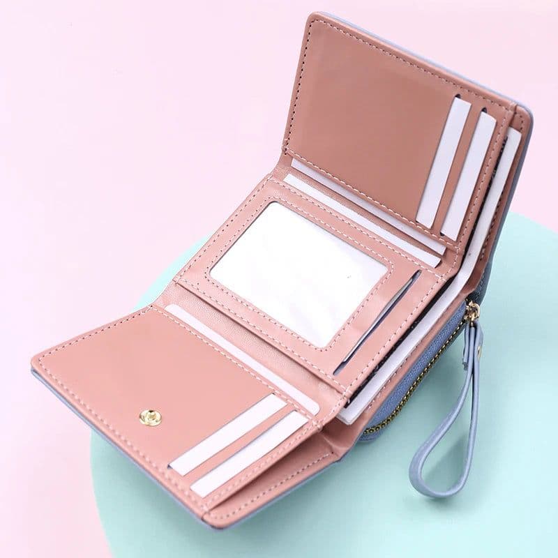 image-Luxury Brand Women's Small Wallet Female Card Holder Short Wallets with Coin Purse for Woman Ladies PU Leather Hasp Mini Clutch