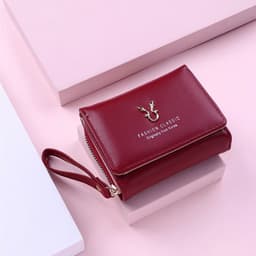 image-Luxury Brand Women's Small Wallet Female Card Holder Short Wallets with Coin Purse for Woman Ladies PU Leather Hasp Mini Clutch