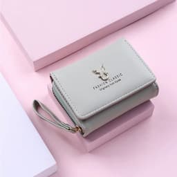 image-Luxury Brand Women's Small Wallet Female Card Holder Short Wallets with Coin Purse for Woman Ladies PU Leather Hasp Mini Clutch