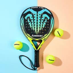 image-New Kawasaki Padel Tennis Carbon Fiber Soft EVA Face Tennis Paddle Racquet Racket with Padle Bag Cover With Free Gift