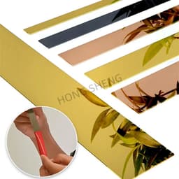 image-1 Roll 2.44m Gold Wall Sticker Stainless Background TV Wall Ceiling Edge Strip Waist Line Plane Tile Sticker Room Decoration