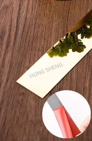 image-1 Roll 2.44m Gold Wall Sticker Stainless Background TV Wall Ceiling Edge Strip Waist Line Plane Tile Sticker Room Decoration
