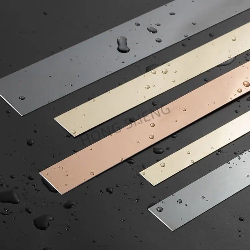 image-1 Roll 2.44m Gold Wall Sticker Stainless Background TV Wall Ceiling Edge Strip Waist Line Plane Tile Sticker Room Decoration