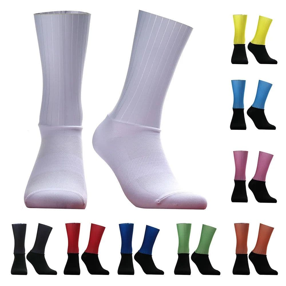 image-New Bike Team Aero Socks Seamless Anti Slip Cycling Socks Road Bicycle Socks Outdoor Racing Bike Compression Sport Socks
