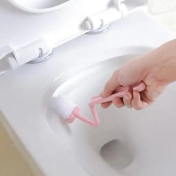 image-1/2/3PCS Curved Brush Cleaning Toilet S-shaped Small Children's Toilet Brush No Dead Angle Small Cleaning Brush Long Handle#1501