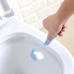 image-1/2/3PCS Curved Brush Cleaning Toilet S-shaped Small Children's Toilet Brush No Dead Angle Small Cleaning Brush Long Handle#1501