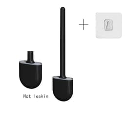 image-Hanging Silicone Toilet Brush Cleaner with Long Handle Flexible Cleaner Bathroom Brush Quick Drying Holder Bathroom Accessories