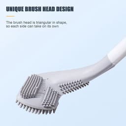 image-Golf Silicone Toilet Brushes Set Long Handled Toilet Cleaning Brush Black Modern Hygienic Bathroom Accessories