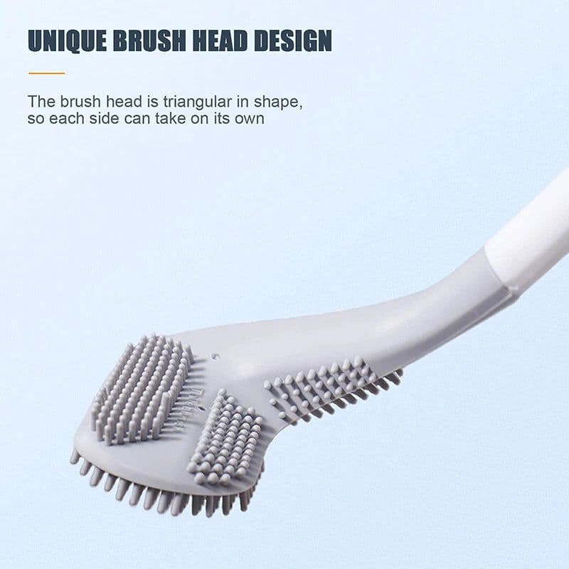 image-Golf Silicone Toilet Brushes Set Long Handled Toilet Cleaning Brush Black Modern Hygienic Bathroom Accessories