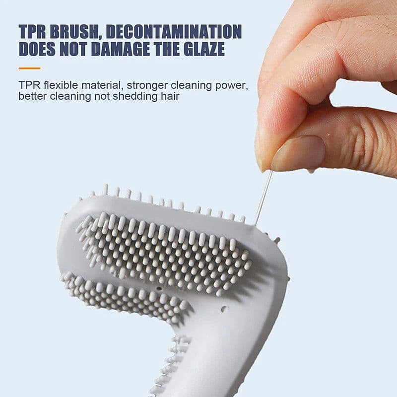 image-Golf Silicone Toilet Brushes Set Long Handled Toilet Cleaning Brush Black Modern Hygienic Bathroom Accessories