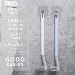 image-Golf Silicone Toilet Brushes Set Long Handled Toilet Cleaning Brush Black Modern Hygienic Bathroom Accessories