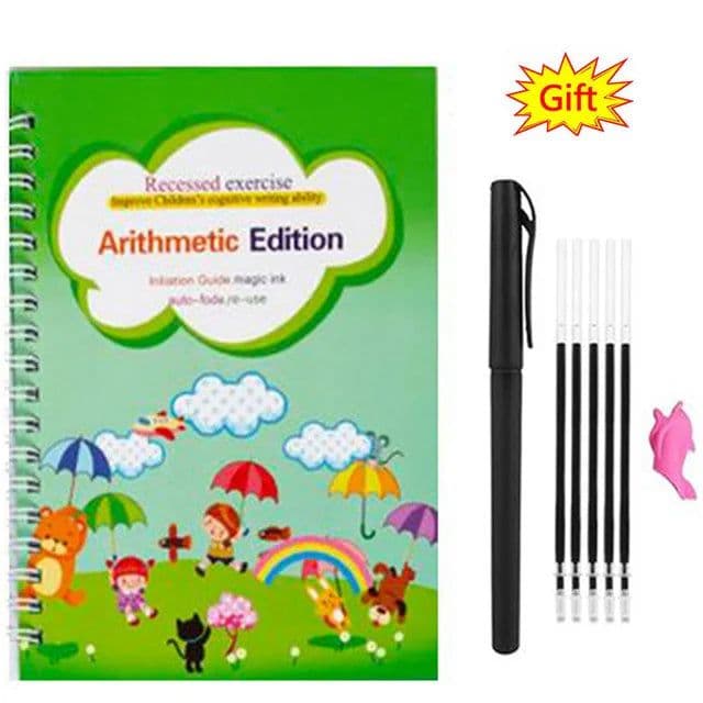image-SANK Magic Practice Copy Book for Kid Spanish Repeat Writing Sticker Practice Copybook For Calligraphy Handwriting Arabic Book