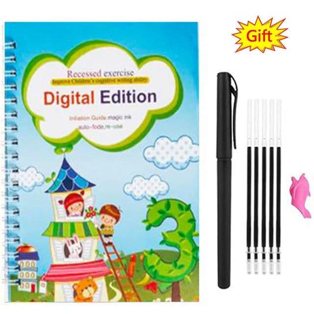 image-SANK Magic Practice Copy Book for Kid Spanish Repeat Writing Sticker Practice Copybook For Calligraphy Handwriting Arabic Book