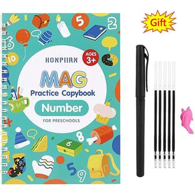 image-SANK Magic Practice Copy Book for Kid Spanish Repeat Writing Sticker Practice Copybook For Calligraphy Handwriting Arabic Book