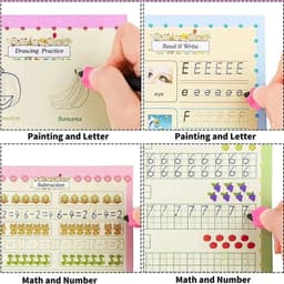 image-SANK Magic Practice Copy Book for Kid Spanish Repeat Writing Sticker Practice Copybook For Calligraphy Handwriting Arabic Book