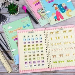 image-SANK Magic Practice Copy Book for Kid Spanish Repeat Writing Sticker Practice Copybook For Calligraphy Handwriting Arabic Book