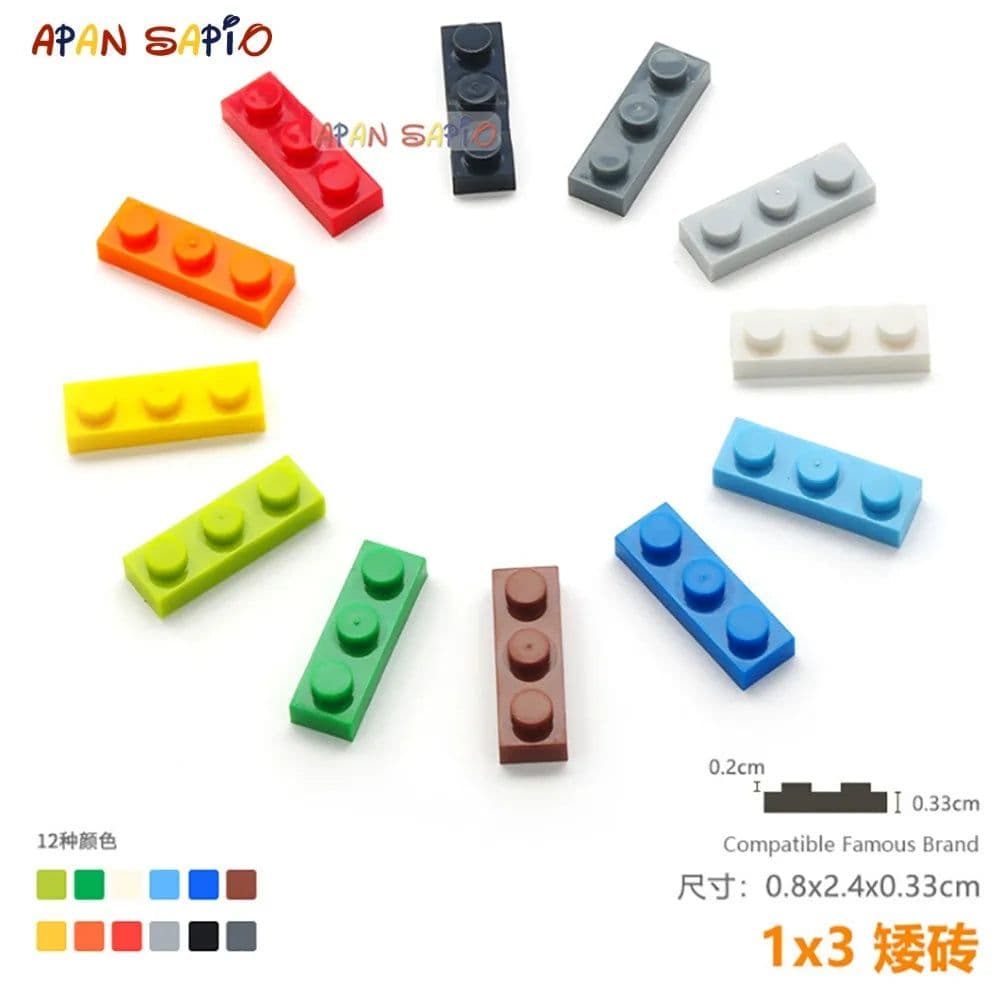 image-40pcs/lot DIY Blocks Building Bricks Thin 1X3 Educational Assemblage Construction Toys for Children Size Compatible With 3623