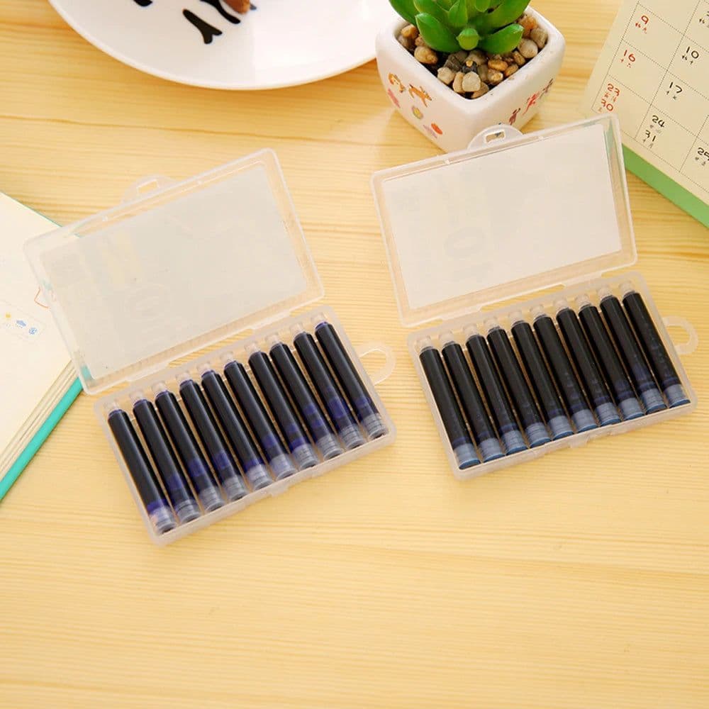 image-High quality 3.4mm fountain pen Ink Cartridges 10pcs COLOR Blue or Black or red or green Stationery Office school supplies