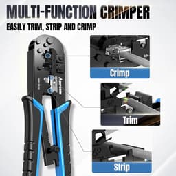 image-AMPCOM rj45 crimper RJ11 RJ45 Crimping Tool Ethernet Network LAN Cable Crimper Cutter Stripper Plier for 6P 8P RJ-11/RJ-12 RJ-45