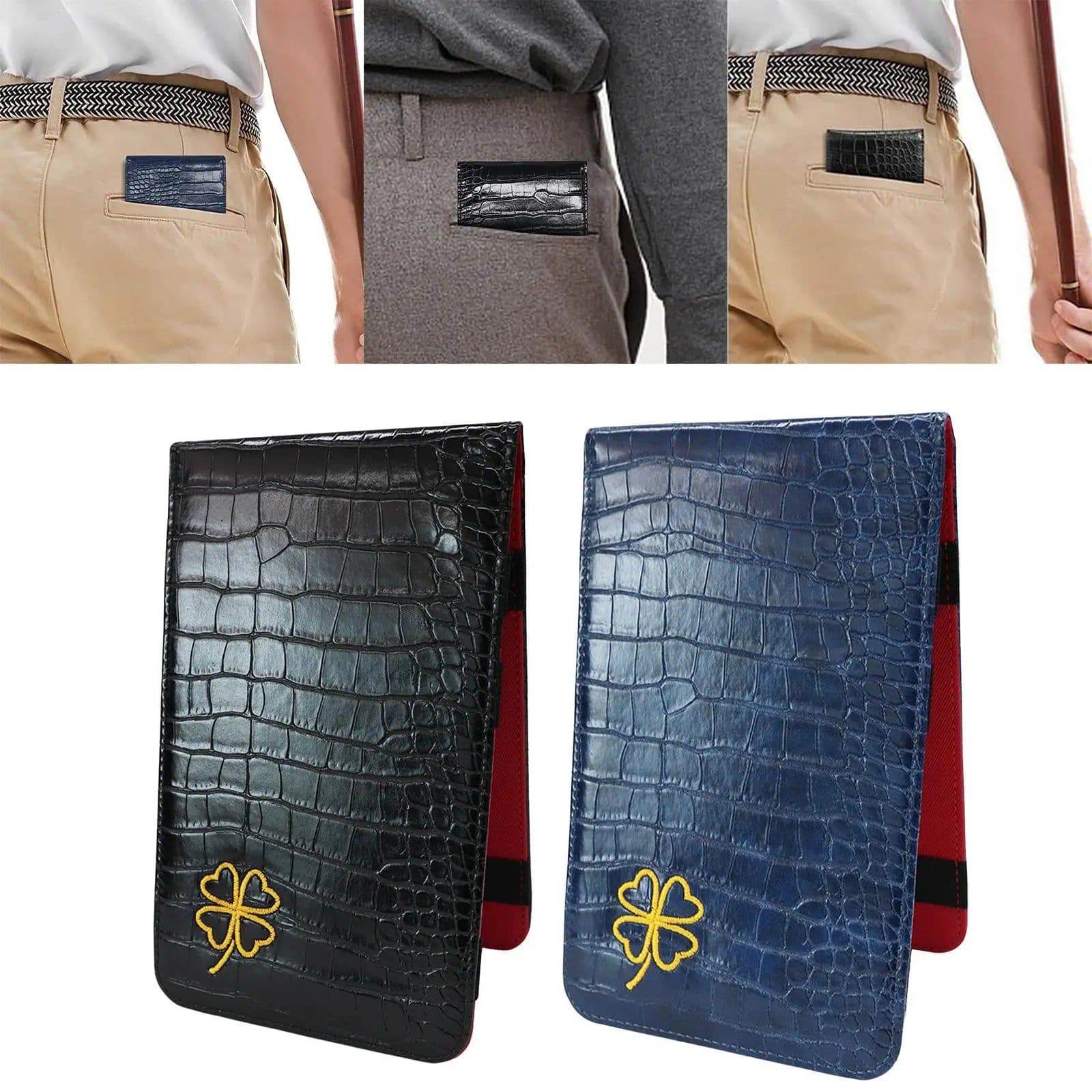 image-Yardage Book Cover Golf Score Cards Wallet with Pencil Loop with Elastic Bands Golf Scorecard Holder for Golfer Family Birthdays