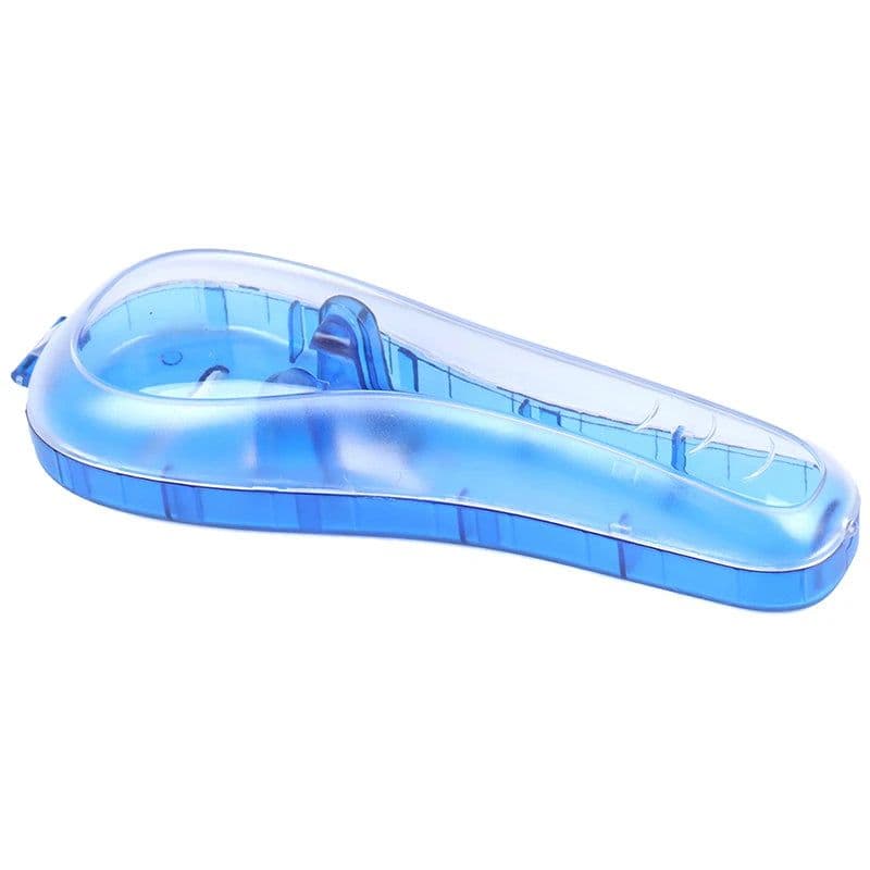 image-1 PCS Portable Men's Razor Blades Holder Box Portable Blue Travel Shaver Holder Box Case Shaving Machine