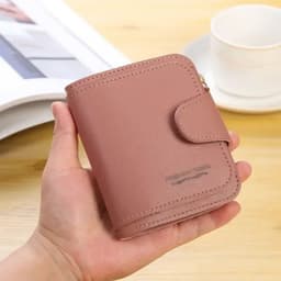 image-Women Wallets 2023 New Luxury Brand Red Black Small Mini Coin Purse Hasp Card Holder Lady Wallet Zipper Female Leather Buckle
