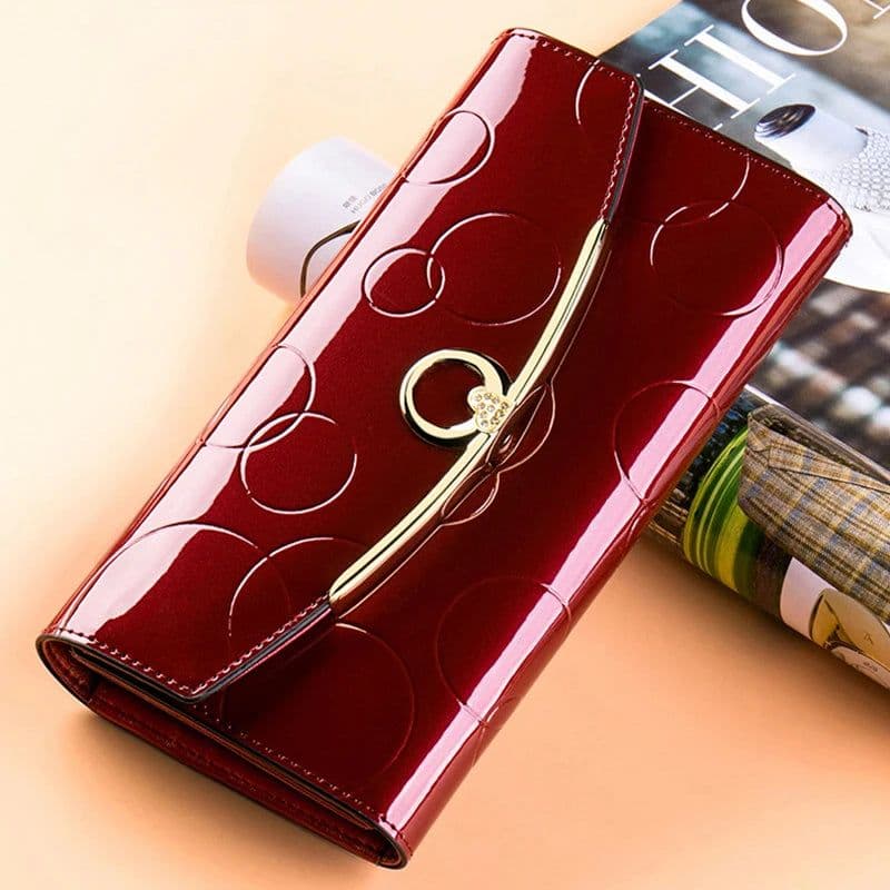 image-Womens Wallets Carteras Para Mujer Long Purse for Women with Cell Phone Pocket Luxury Designer Leather Wallet RFID Protect