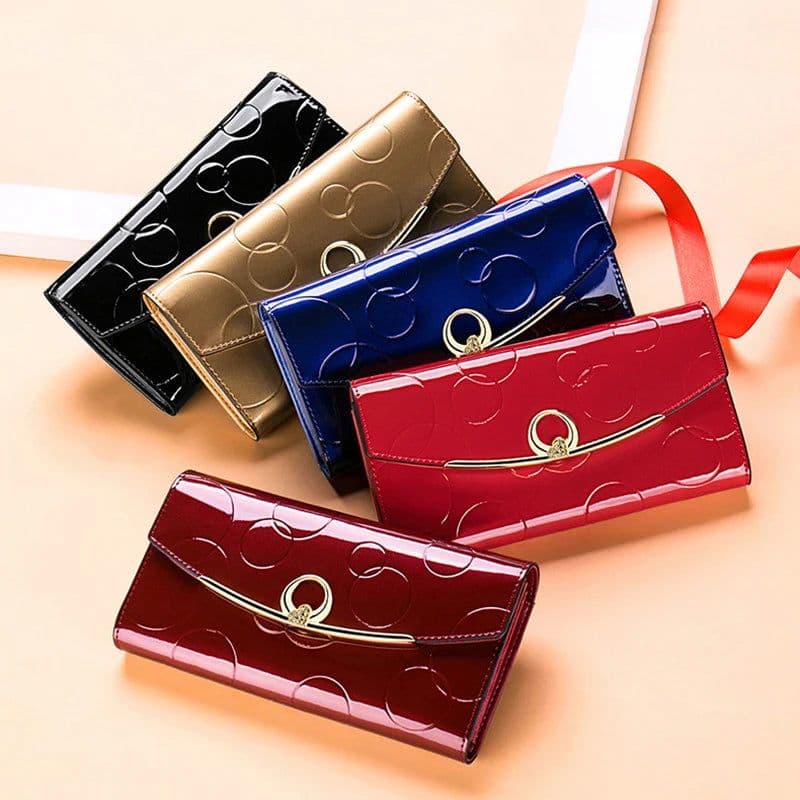 image-Womens Wallets Carteras Para Mujer Long Purse for Women with Cell Phone Pocket Luxury Designer Leather Wallet RFID Protect