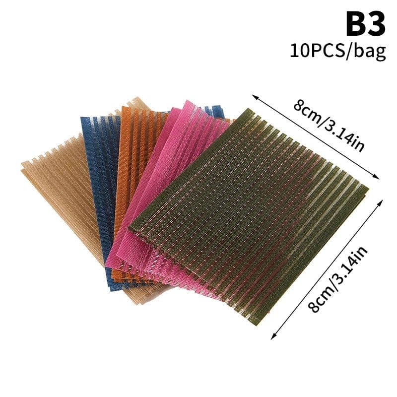 image-10Pcs Novel Front Hair Fringe Fashion Stabilizer Makeup Sticker Pad Patch Pastel Clip Bangs Magic Tape Fringe Girls Gifts