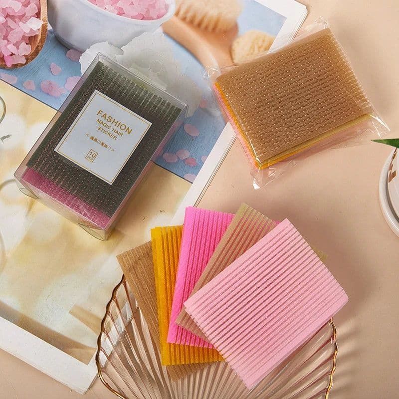 image-10Pcs Novel Front Hair Fringe Fashion Stabilizer Makeup Sticker Pad Patch Pastel Clip Bangs Magic Tape Fringe Girls Gifts