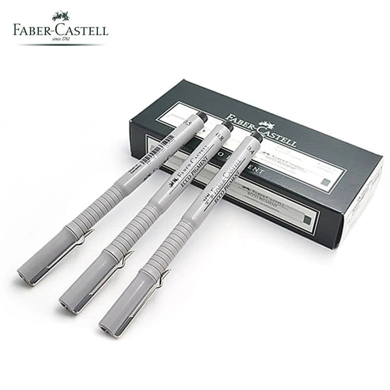image-1pc FABER-CASTELL Fineliner Pigment Liner Waterproof Black Ink 0.1 0.2 0.3 0.4 0.5 0.6 0.7 0.8mm Sketch Drawing Pen Manga Design