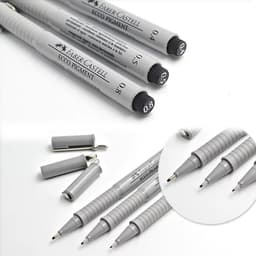 image-1pc FABER-CASTELL Fineliner Pigment Liner Waterproof Black Ink 0.1 0.2 0.3 0.4 0.5 0.6 0.7 0.8mm Sketch Drawing Pen Manga Design