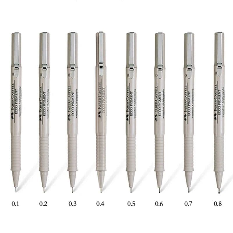 image-1pc FABER-CASTELL Fineliner Pigment Liner Waterproof Black Ink 0.1 0.2 0.3 0.4 0.5 0.6 0.7 0.8mm Sketch Drawing Pen Manga Design