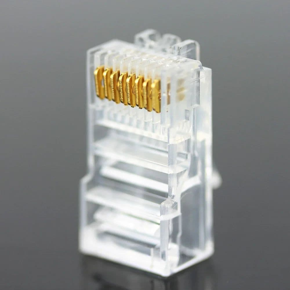 image-OULLX 20/50/100PCS RJ45 Ethernet Cables Module Plug Network Connector RJ-45 Crystal Heads Cat5 Cat5e Gold Plated Network Cable