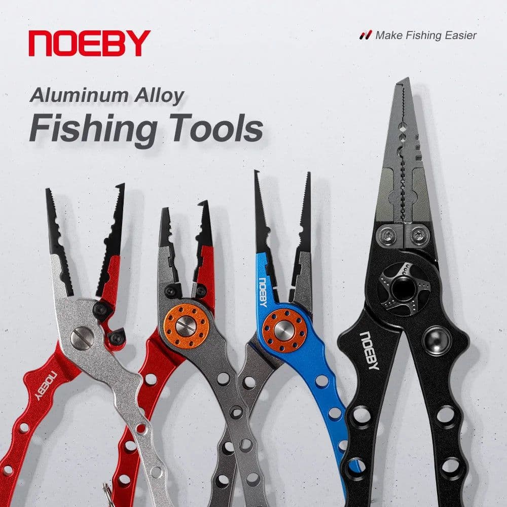 image-NOEBY Stainless Steel Fishing Pliers Multifunctional Split Ring Remove Hooks Tool Cutting Line Pliers for Sea Fishing Tackles