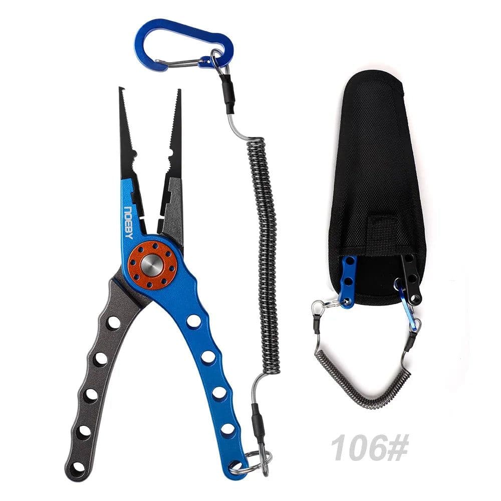 image-NOEBY Stainless Steel Fishing Pliers Multifunctional Split Ring Remove Hooks Tool Cutting Line Pliers for Sea Fishing Tackles