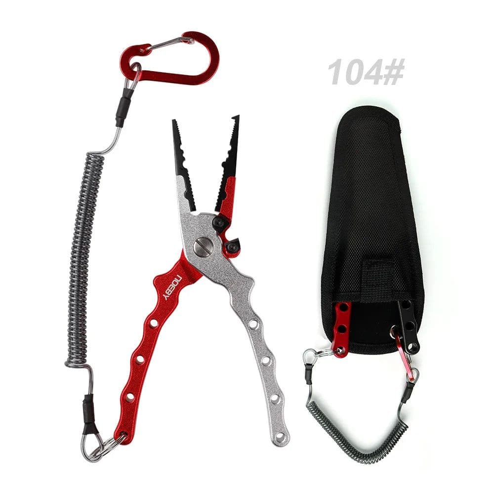image-NOEBY Stainless Steel Fishing Pliers Multifunctional Split Ring Remove Hooks Tool Cutting Line Pliers for Sea Fishing Tackles