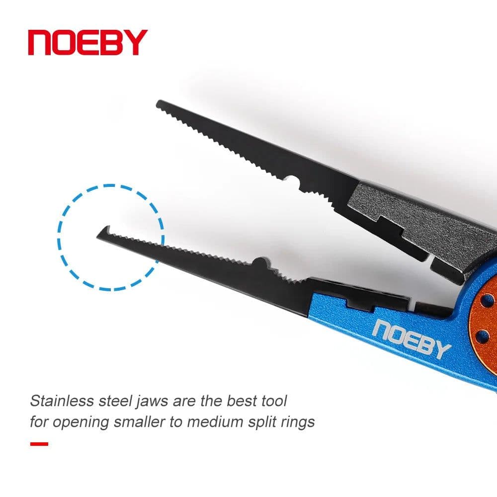 image-NOEBY Stainless Steel Fishing Pliers Multifunctional Split Ring Remove Hooks Tool Cutting Line Pliers for Sea Fishing Tackles