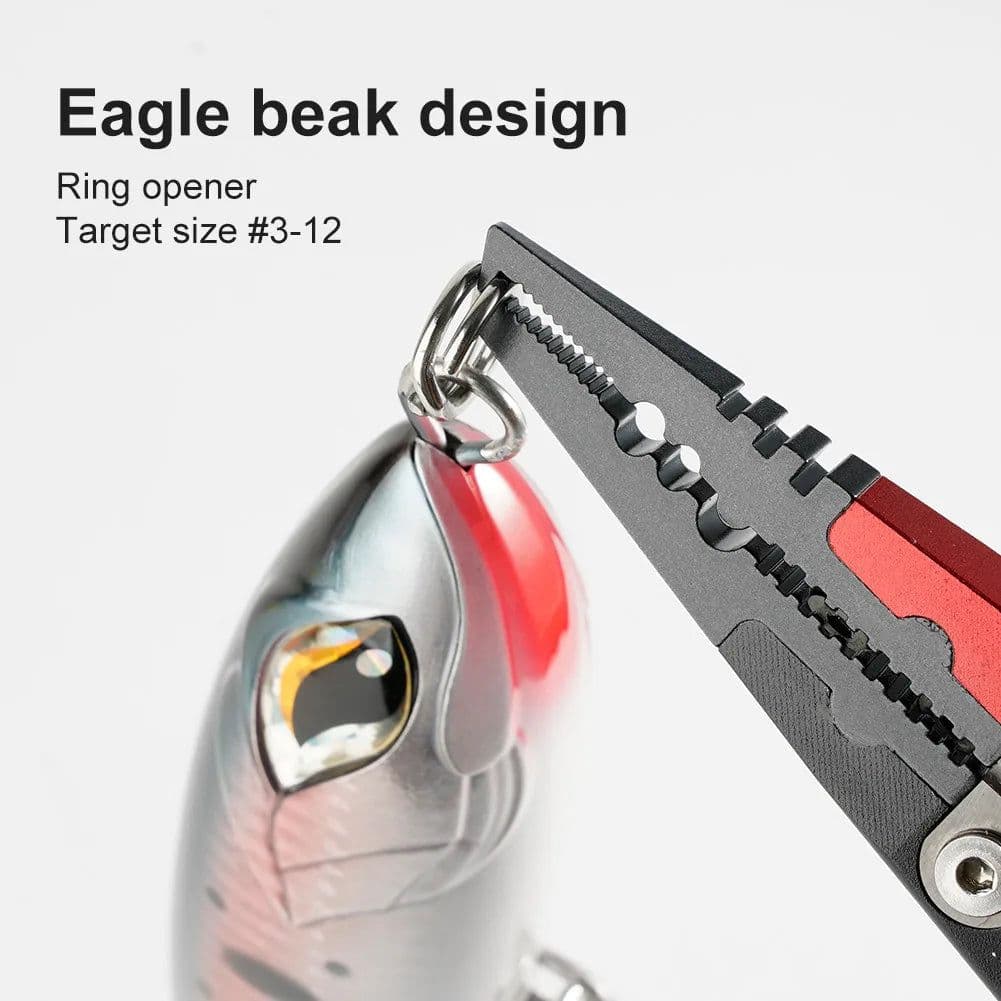 image-NOEBY Stainless Steel Fishing Pliers Multifunctional Split Ring Remove Hooks Tool Cutting Line Pliers for Sea Fishing Tackles
