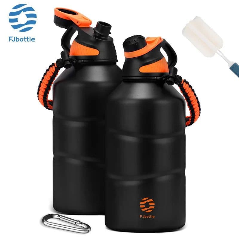 image-FEIJIAN Thermos Bottle 1.9L Large Capacity Stainless Steel Thermal Water Bottle Cold and Hot Vacuum Flask With rope Gym