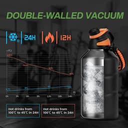 image-FEIJIAN Thermos Bottle 1.9L Large Capacity Stainless Steel Thermal Water Bottle Cold and Hot Vacuum Flask With rope Gym