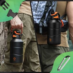image-FEIJIAN Thermos Bottle 1.9L Large Capacity Stainless Steel Thermal Water Bottle Cold and Hot Vacuum Flask With rope Gym