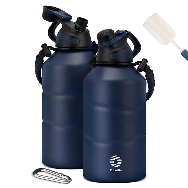 image-FEIJIAN Thermos Bottle 1.9L Large Capacity Stainless Steel Thermal Water Bottle Cold and Hot Vacuum Flask With rope Gym