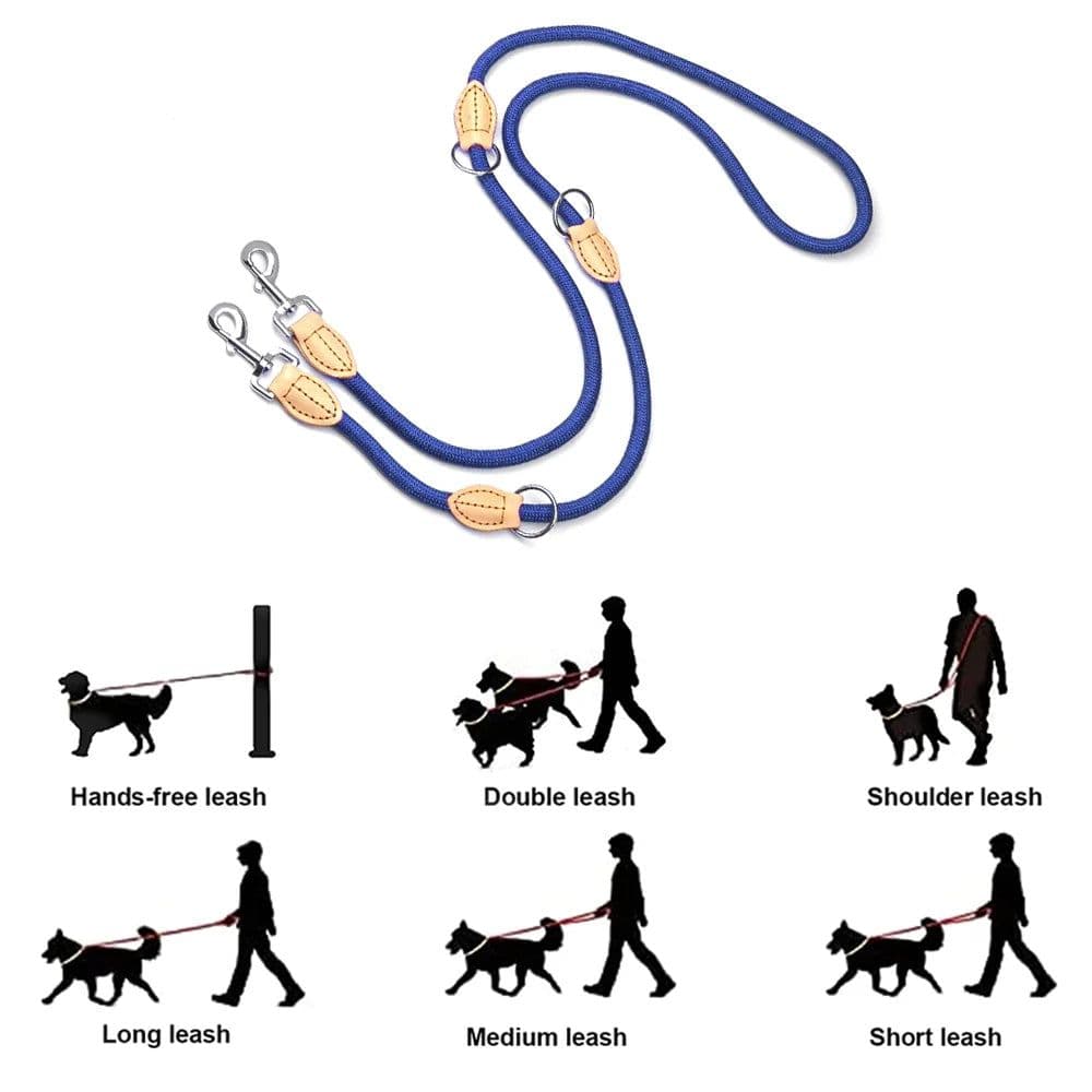 image-2nd Multipurpose Big Dog Double Leash Generation Medium Adjustable and Nylon Luxury Hands Free Leash for 2 Dogs